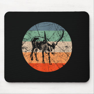 Tapis De Souris Silhouette de vache rétro - Éleveur de bétail vint