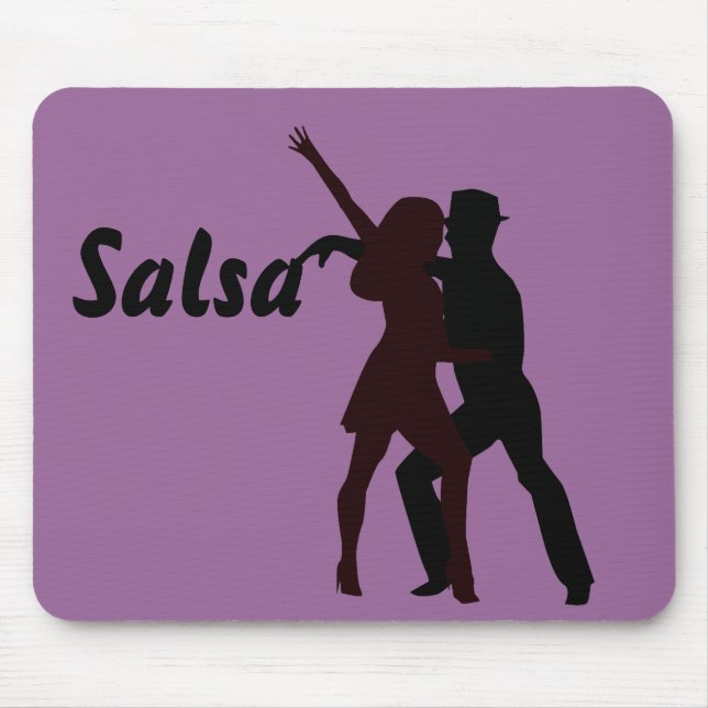 Tapis De Souris Silhouette des danseurs de Salsa (Devant)