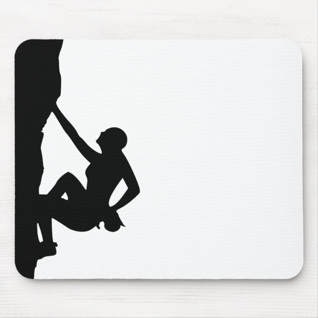 Tapis De Souris Silhouette d'escalade de roche (Devant)