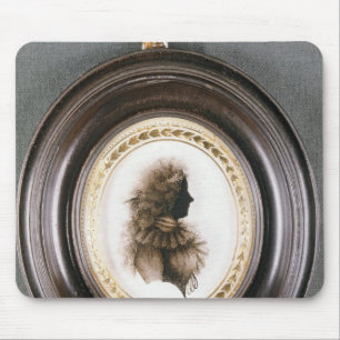 Tapis De Souris Silhouette d'une dame, peinte sur le verre convexe