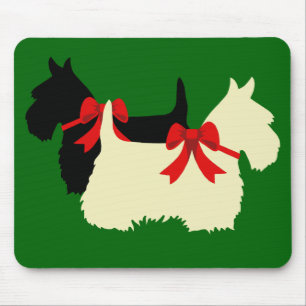 Tapis De Souris Silhouette écossaise Terrier/terriers, vert île