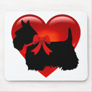 Tapis De Souris silhouette noir de Terrier écossais Écosse chien