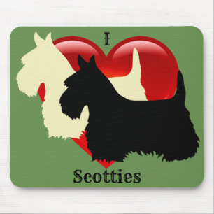 Tapis De Souris Silhouette noire écossaise Terrier, chien écossais