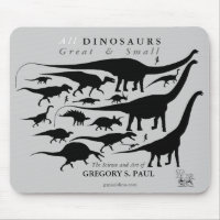 Silhouettes Mousepad Gregory Paul de dinosaures