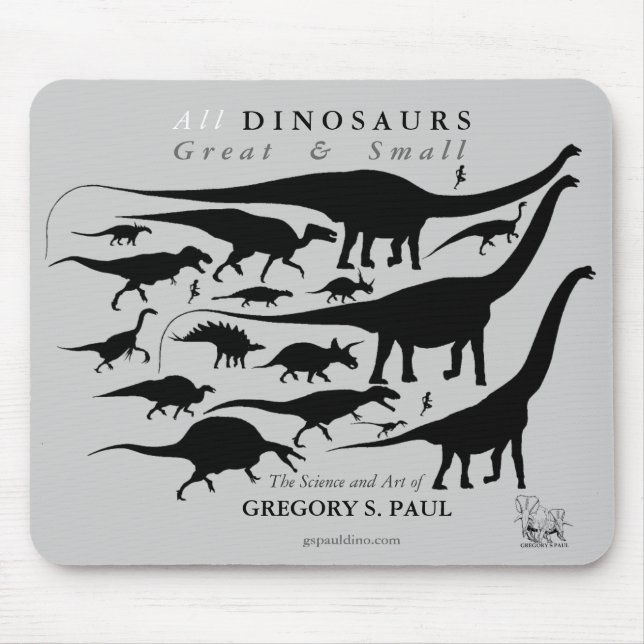 Tapis De Souris Silhouettes Mousepad Gregory Paul de dinosaures (Devant)