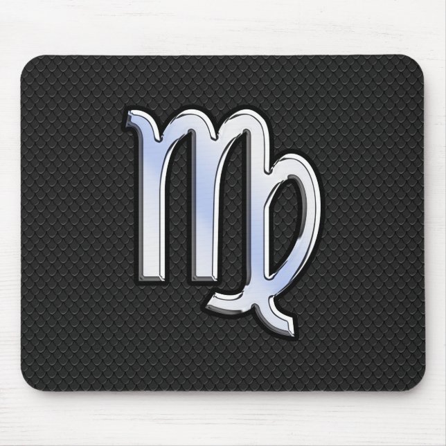 Tapis De Souris Silver Chrome Virgo Zodiac Connexion peau de serpe (Devant)