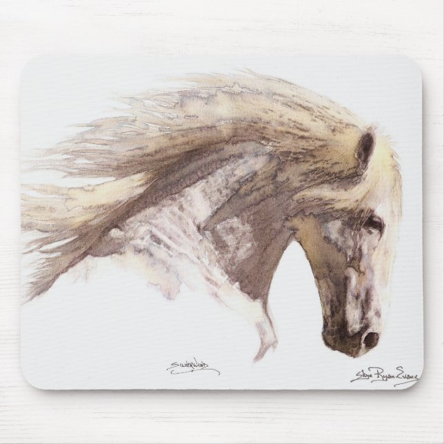 Tapis De Souris "SILVERWIND" Stallion Horse Lover Mousepad (Devant)