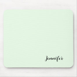 Tapis De Souris Simple Fille Personnalisé Script Mint Vert