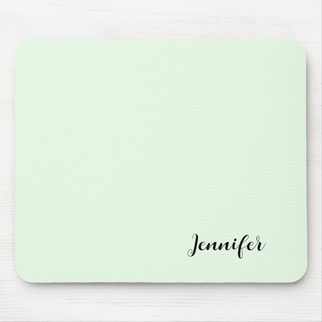 Tapis De Souris Simple Fille Personnalisé Script Mint Vert (Devant)