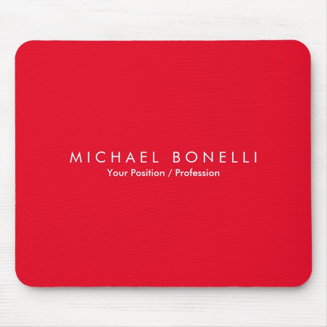 Tapis De Souris Simple minimaliste simple élégant moderne rouge (Devant)