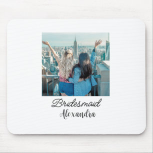 Tapis De Souris simple minimum ajouter votre nom photo bridesmaid