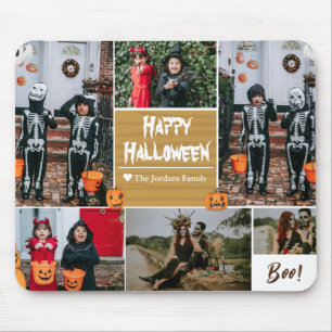 Tapis De Souris Simple moderne Happy Halloween photo collage famil