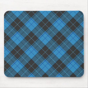 Tapis De Souris Simple motif tartan en bleu foncé