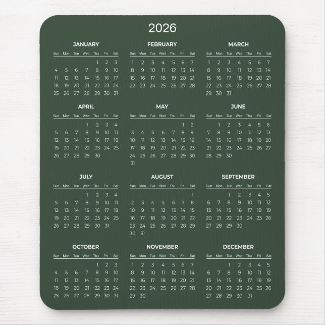 Tapis De Souris Simple Yet Elegant 2026 Calendar | Mousepad (Devant)