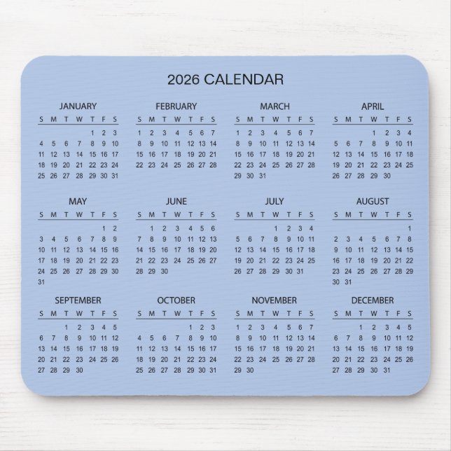 Tapis De Souris Simple Yet Elegant 2026 Calendar | Mousepad (Devant)
