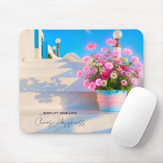 Tapis De Souris Simplify your Life, Choose Happiness !Mouse Pad (Avec souris)