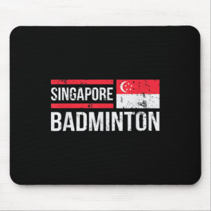 Tapis De Souris Singapour Badminton Drapeau Raquette Sport Birdie 
