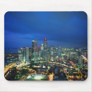 Tapis De Souris Singapour Skyline la nuit, Singapour