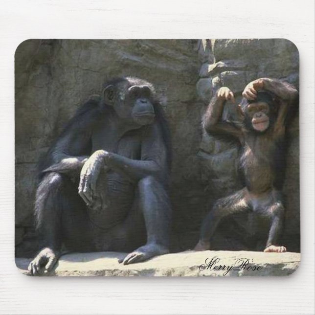 Tapis De Souris Singe de maman et de bébé (Devant)