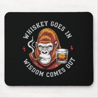 Tapis De Souris Singe sage drôle buvant humour design pour hommes