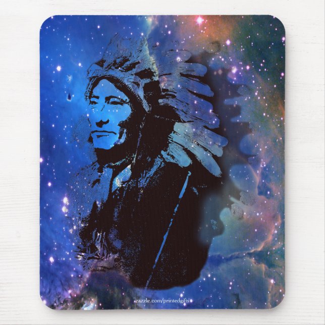 Tapis De Souris Sioux Chieftain Amérindien Cadeau Mousepad (Devant)