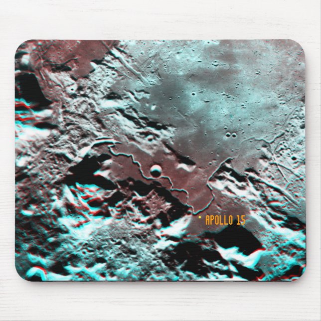 Tapis De Souris Site d'atterrissage d'Apollo 15 Anaglyph Mousepad (Devant)