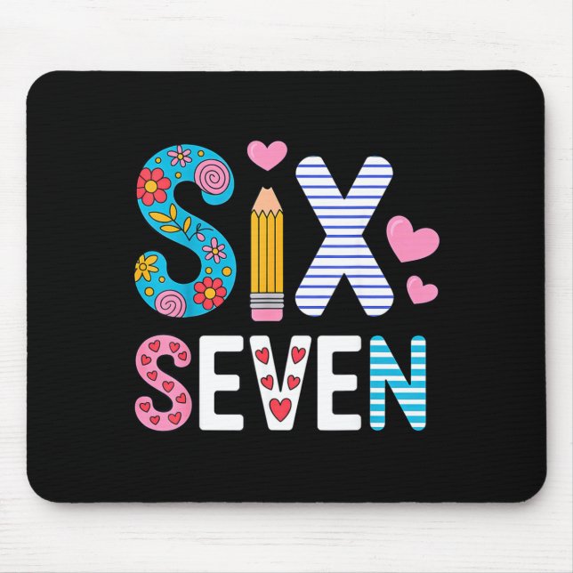 Tapis De Souris Six Seven 6 7 Meme Teacher  (Devant)