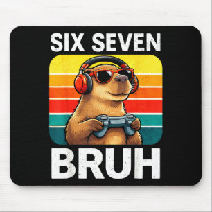 Tapis De Souris Six Seven Bruh Capybara Rétro Vintage Drôle 67 Mèm