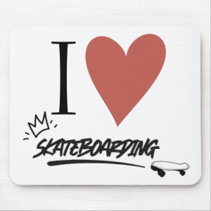 Tapis De Souris Skateboard Modern J'adore le skateboard Coque-Ma