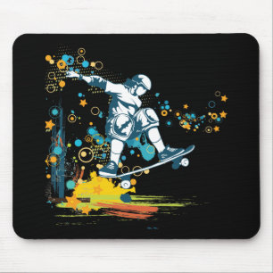 Tapis De Souris skateur planchiste vectoriel