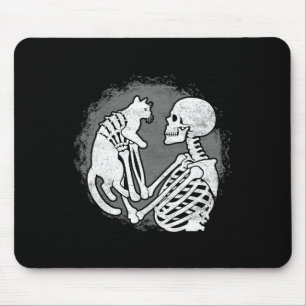 Tapis De Souris Skeleton Chat Crâne Kitty mignonne Halloween Homme