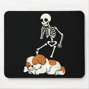 Tapis De Souris Skeleton Dog Halloween Skeleton Chasse Shih Tzu S