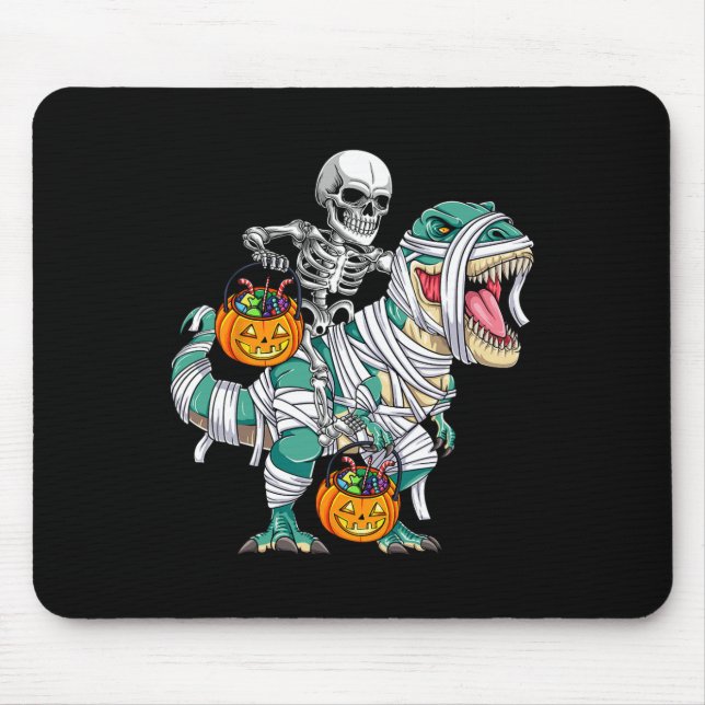Tapis De Souris Skeleton équitation Dinosaur T Rex Fun Kids Boys H (Devant)