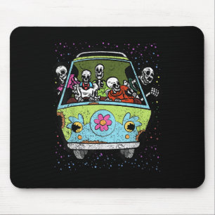 Tapis De Souris Skeleton équitation Hippie Van Halloween Costume R