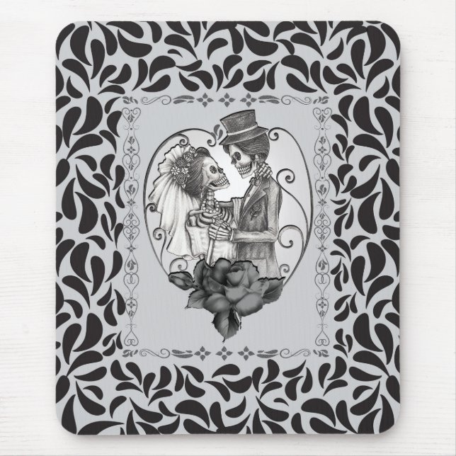 Tapis De Souris Skeleton Love Couple Mariage Danse (Devant)