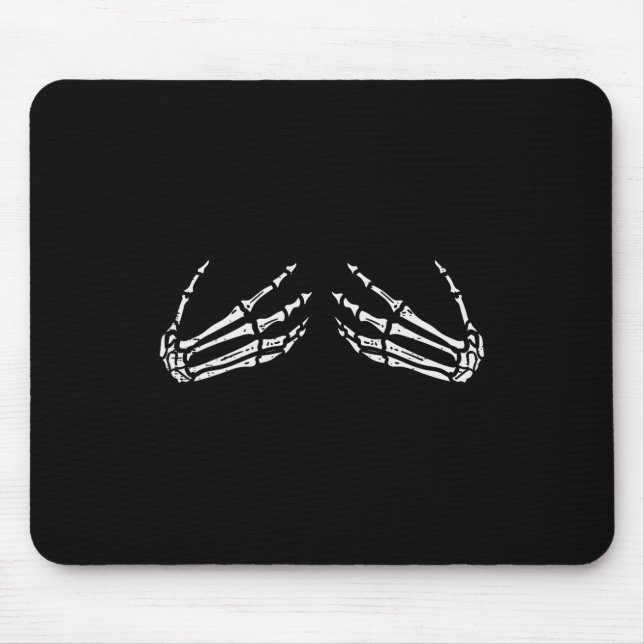Tapis De Souris Skeleton Mains drôle Retro Costume d'Halloween Out (Devant)