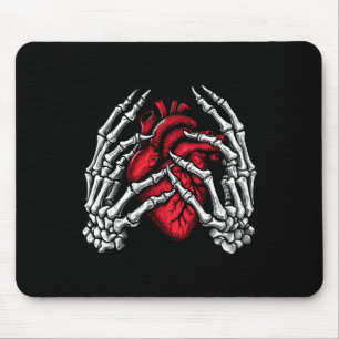 Tapis De Souris Skeleton Mains tenant Coeur Halloween Costume Wom