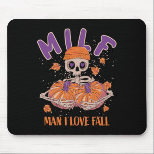 Tapis De Souris Skeleton Man I Love Fall Fun Skeleton Citrouille H