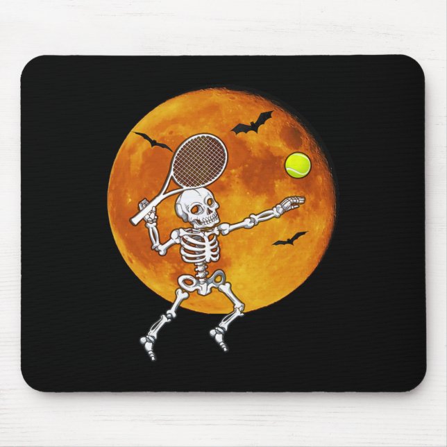 Tapis De Souris Skeleton Tennis Halloween Racket Ll (Devant)