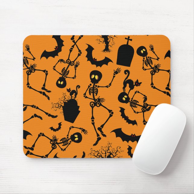 Tapis De Souris Skeletons d'Halloween Macabre Dance (Avec souris)