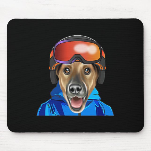 Tapis De Souris Skier Smoier Fox Terrier Snowboard Pocket (Devant)