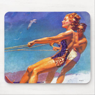 Tapis De Souris Skieur de l'eau par McClelland Barclay