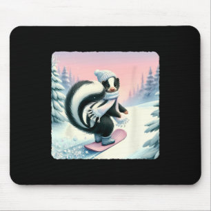Tapis De Souris Skunk Snowboard. Snowboard Snowboardeur Casquette