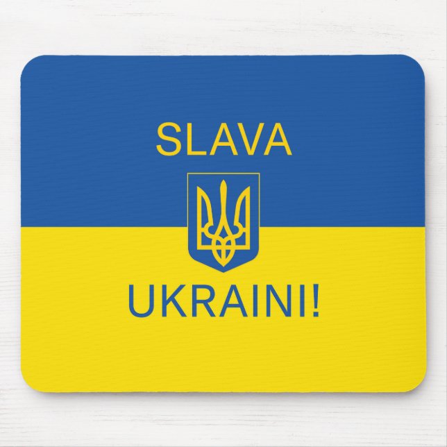 Tapis De Souris Slava Ukraine gloire Ukraine guerre symbole de pai (Devant)
