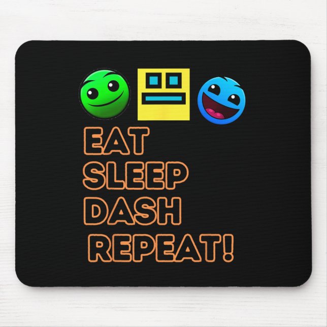 Tapis De Souris Sleep Dash Répéter le jeu vidéo Géométrie Gamer vi (Devant)