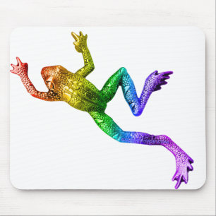 Tapis De Souris SlipperyJoe's Pride Frog animal rampant arc-en-cie