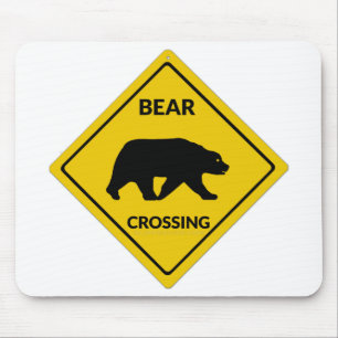 Tapis De Souris SlipperySignal de passage de l'ours de Joe silhoue