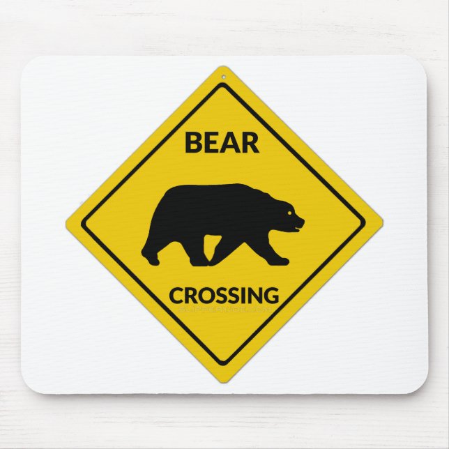 Tapis De Souris SlipperySignal de passage de l'ours de Joe silhoue (Devant)