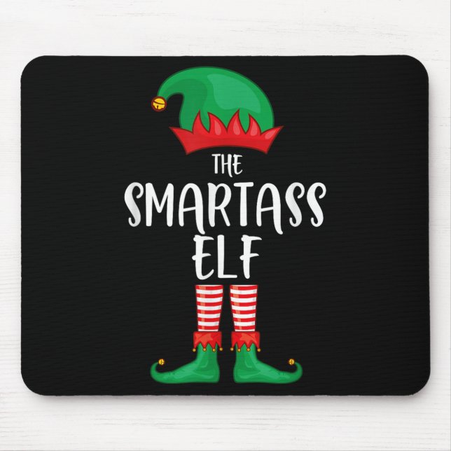 Tapis De Souris Smart Elf Christmas Party Matching Family Group Pa (Devant)