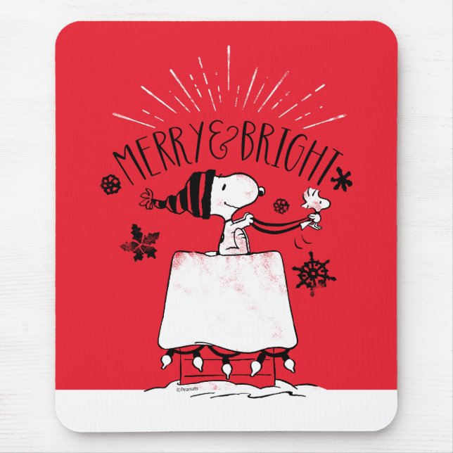 Tapis De Souris Snoopy et Woodstock - Joyeux et lumineux (Devant)